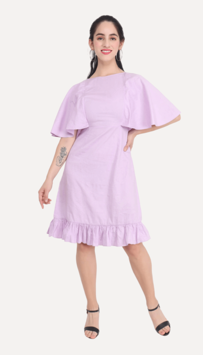 Cotton Elegance Lilac Dress