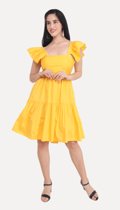 Yellow Embrace Tiered Dress